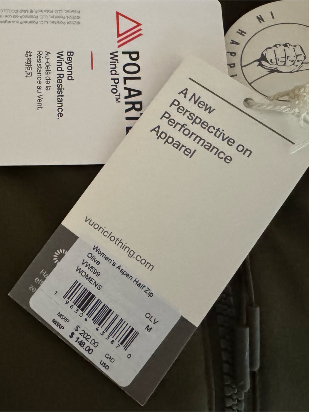 VUORI•ASPEN HALF ZIP•OLIVE•SIZE MEDIUM - Picture 14 of 14